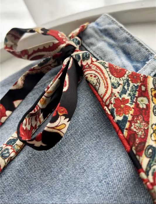 Етнічна хустка-бандана з бахромою