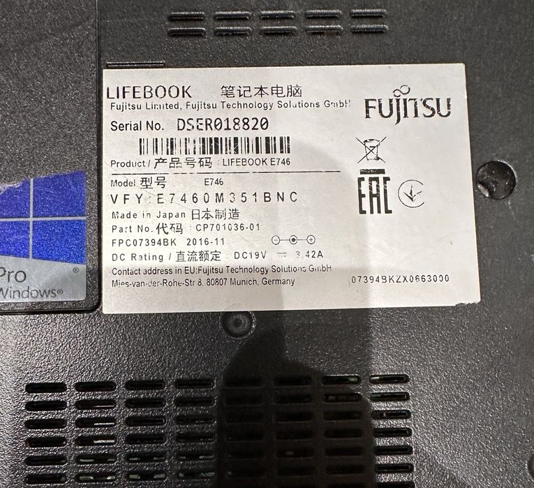 Ноутбук Fujitsu E746 14" на відновлення ! N3336