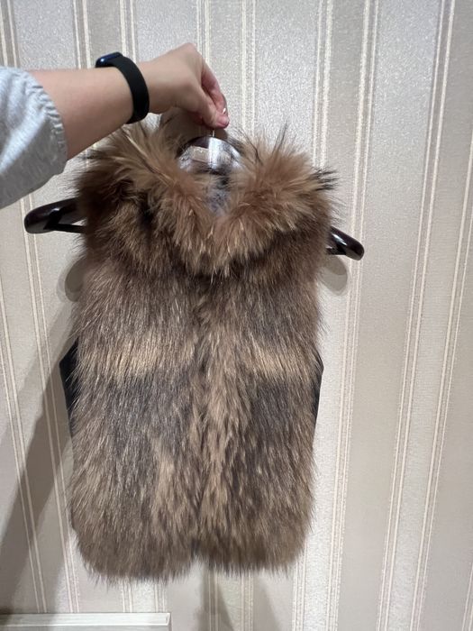 Жилетка хутро+шкіра S-M