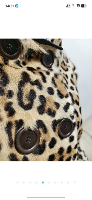 Шубка натуральна Marc Cain з натурального хутра тигровий принт демісезонна   куртка  хутряна