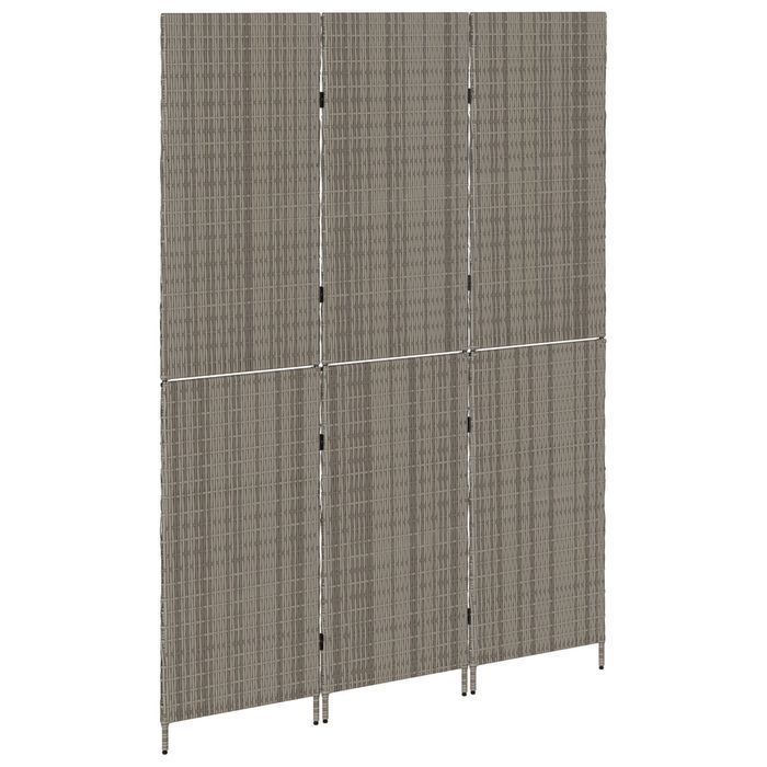 Parawan Dzielnik pokoju 3 panele składany szary 147x180 cm