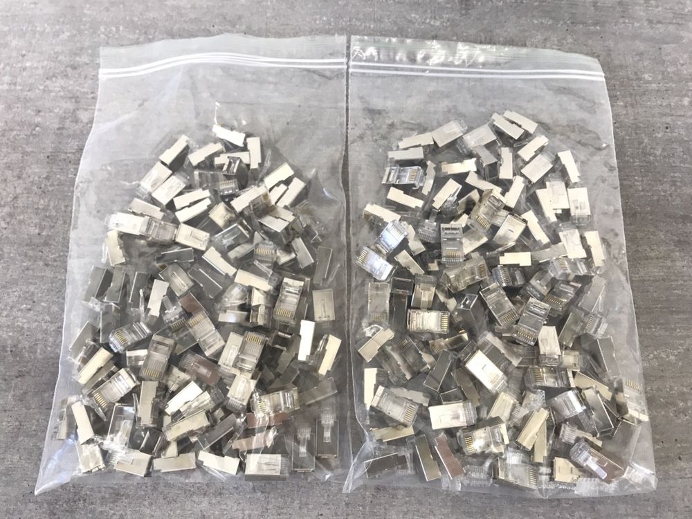 ХИТ 100шт Экранированный сетевой коннектор FTP RJ-45 RJ45 Cat-5 Cat 5E ...