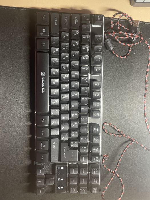 Клавіатура дротова ігрова REAL-EL 8710 TKL Backlit USB Black