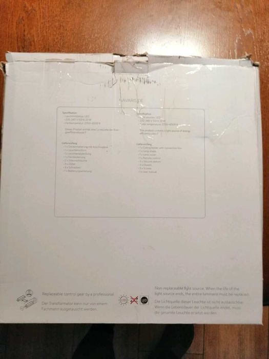 Lampa sufitowa okrągła 40 cm LED z pilotem Navaris