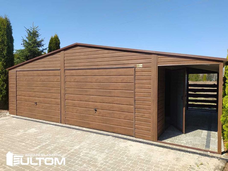 Garaż blaszany drewnopodobny blaszak 6x5 6x6 6x7 premium