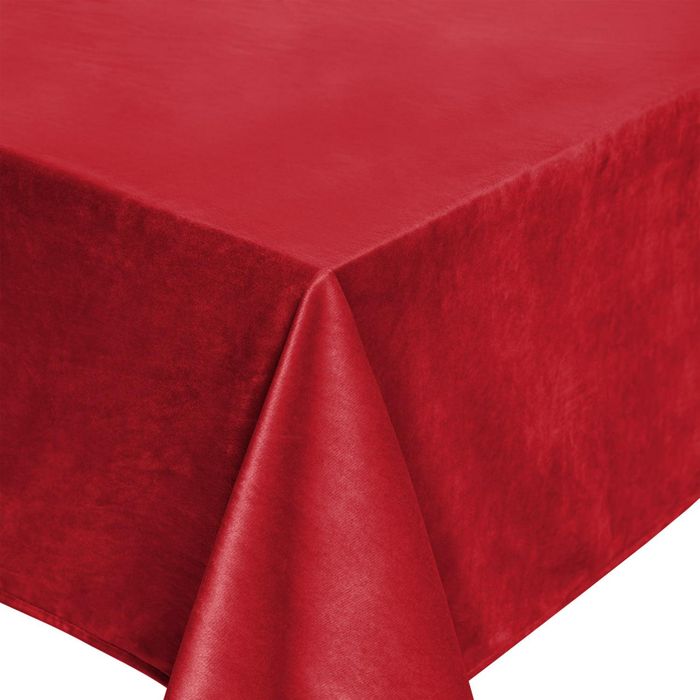 Obrus 140x180 Soft czerwony welurowy