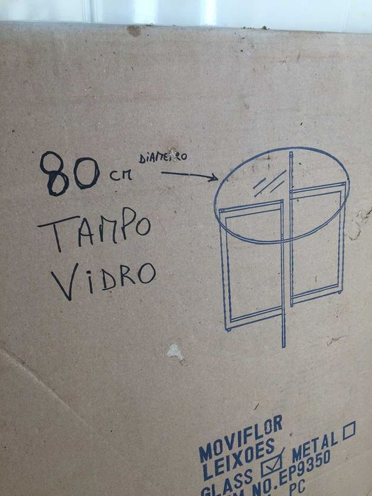 Tampo redondo em vidro transparente -- 80 cm