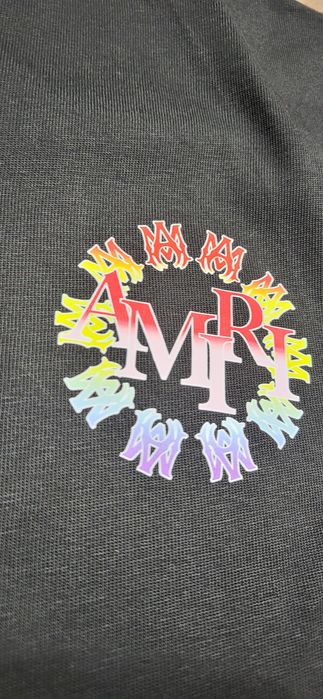 Czarna koszulka męska najwyższa jakość logo Amiri S