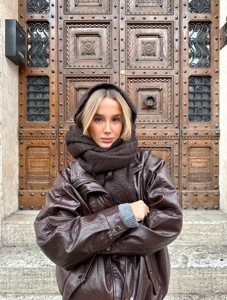 Куртка Bershka в стилі оверсайз зі штучної шкіри, кожанка