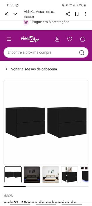 2 mesas de cabeceira suspensas