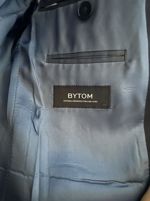 Garnitur granatowy wełniany BYTOM