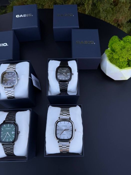 Годинник CASIO кварцовий унісекс | Металевий браслет | Стильний класичний дизайн/Годинник Касіо Чорний Сірий