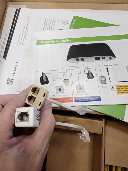 Kit modem/router SAPO ADSL novo na caixa