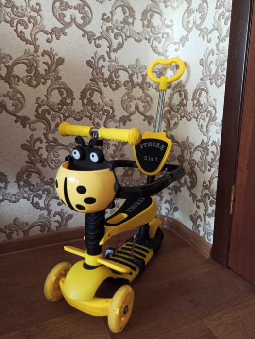 Дитячий самокат 5 в 1 + Бортики