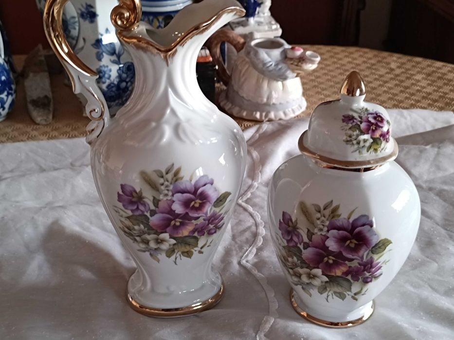 Decoração Cerâmica Antiga - Jarra, Pote e Terrina