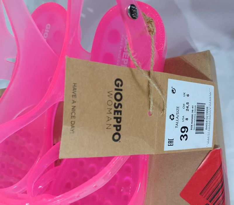 Chinelos tipo caranguejo fúcsia transparente