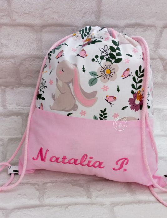 Worek do przedszkola żłobka z imieniem na pościel