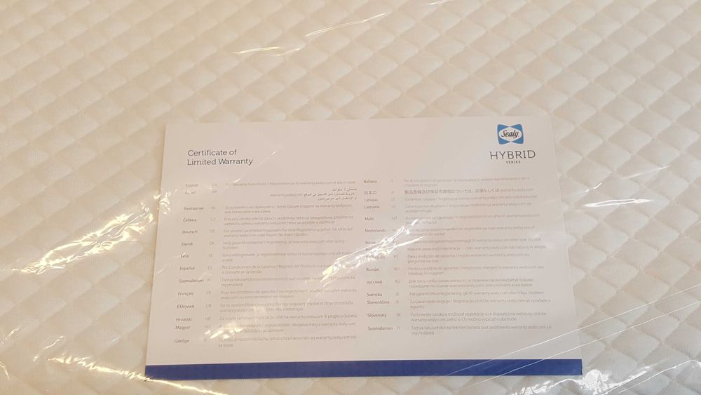 Nowy  Materac  komfortowy  Sealy Hybrid Style 100 cm x 210 cm