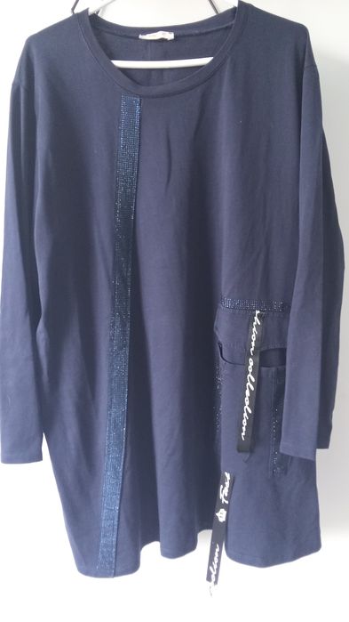 Dresowa bawełniana sukienka z kryształkami 42/44