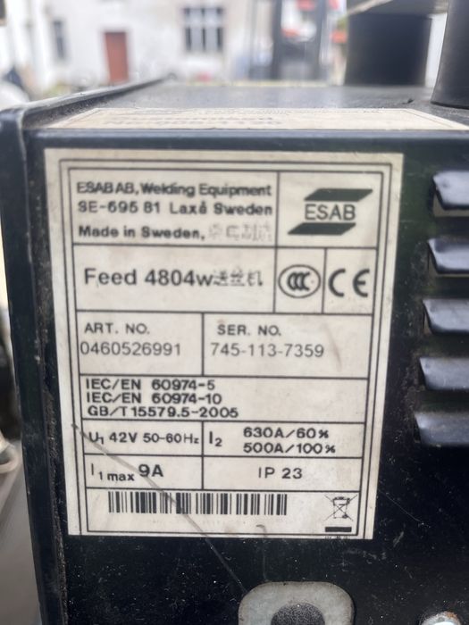 Spawarka ESAB Mig 4000iw + Feed 4804w 2013 rok migomat FV VAT SPRAWNE