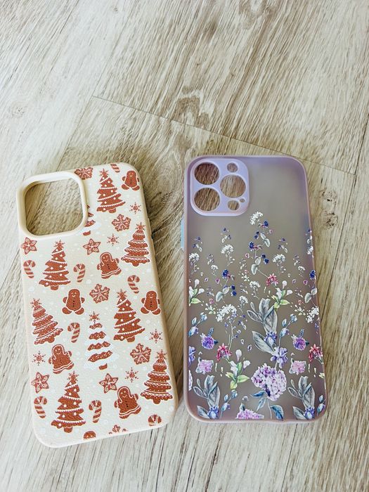 Case etui iPhone 13 Pro Max silikonowe kwiatki, serce beżowe