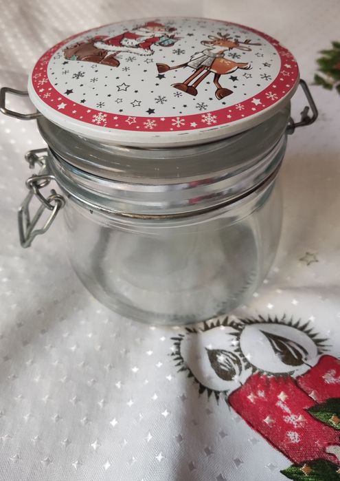 Słoik na pierniczki cukierki z Mikołajem