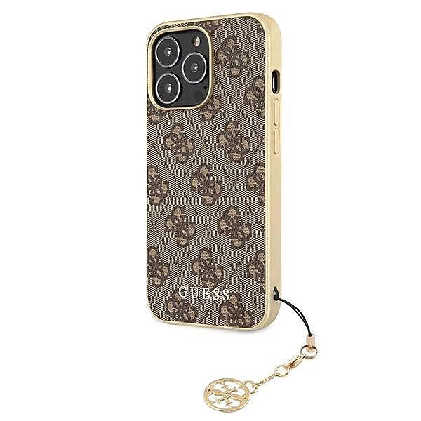 Etui Guess 4g Charms Collection na iPhone 13 Pro Max - brązowe