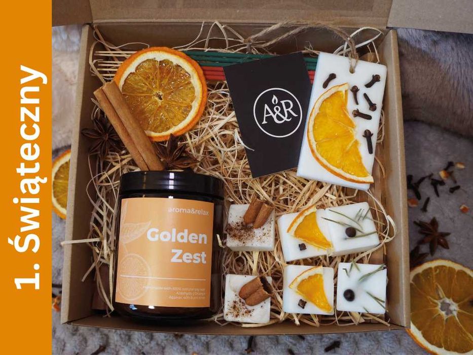 Zestaw Prezentowy Świeca Sojowa, Woski, Prezent na Święta, Rękodzieło