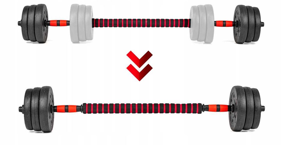 Zestaw hantli cementowych, bitumicznych, 2 w 1 ,  2 x 10 kg