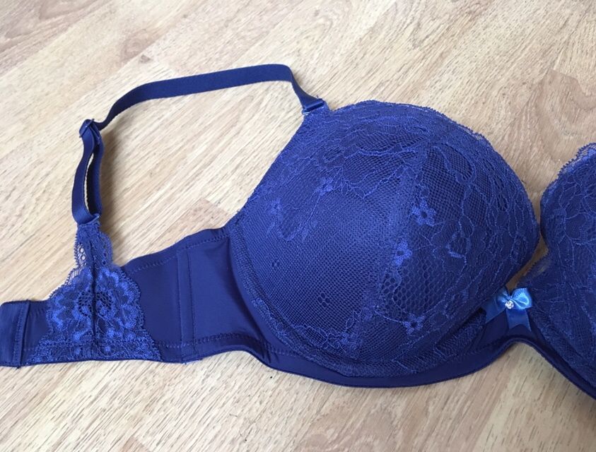 NOWY granatowy stanik biustonosz push-up Agio 65G