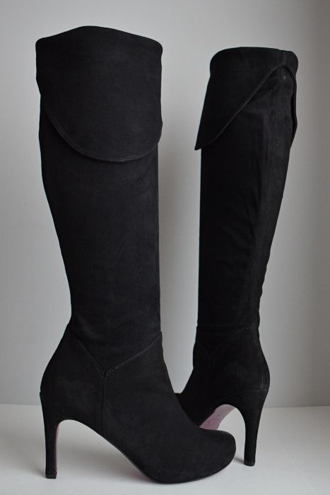 Muszkieterki kozaki zamszowe na szpilce Vanilla Moon 39