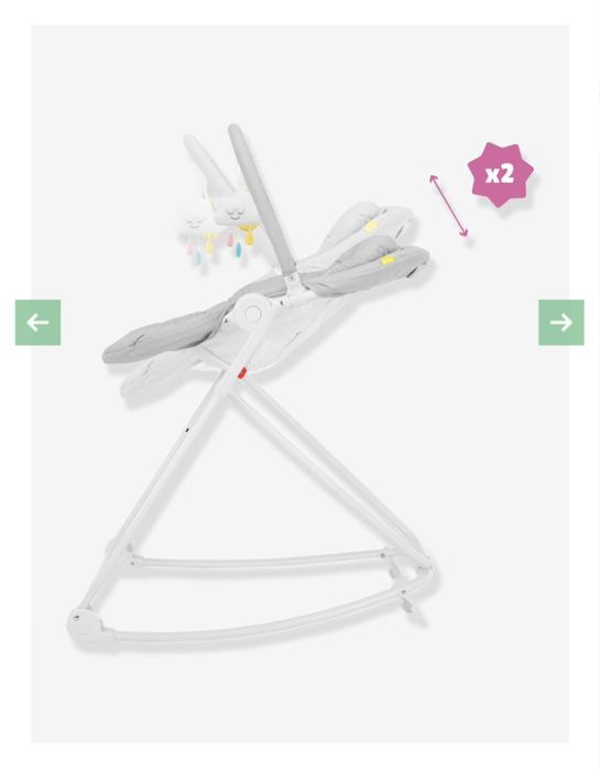 Espreguiçadeira alta BADABULLE Compact'Up - cinzento claro estampado