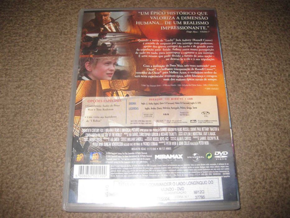 DVD "Master and Commander" com Russel Crowe