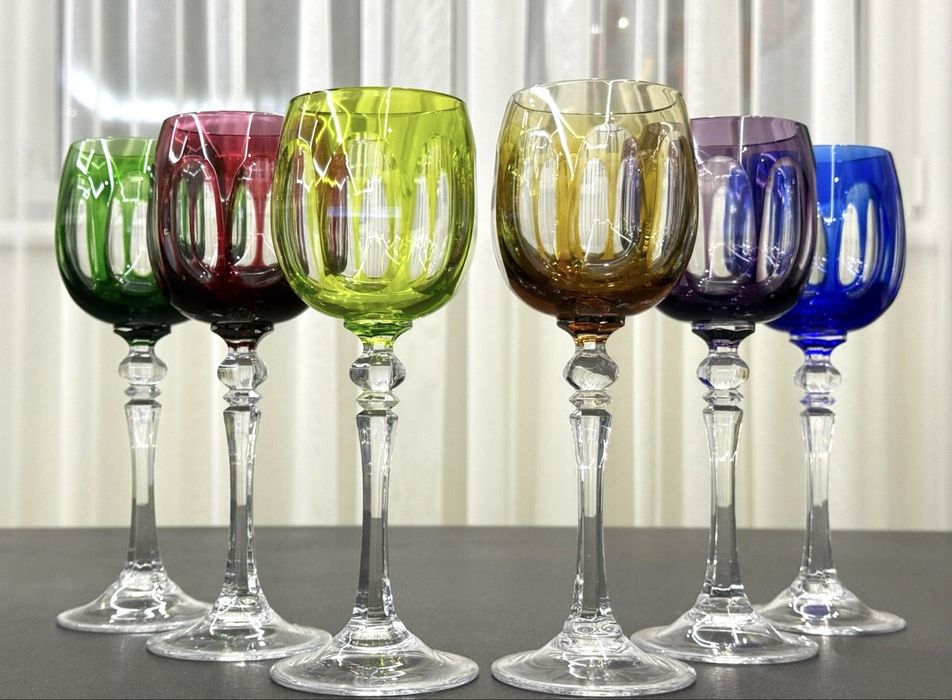 Винтажные хрустальные фужеры для вина WMF Cristal Cabinet GDR Германия