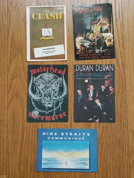 Five vintage postcards of musical groups/bands