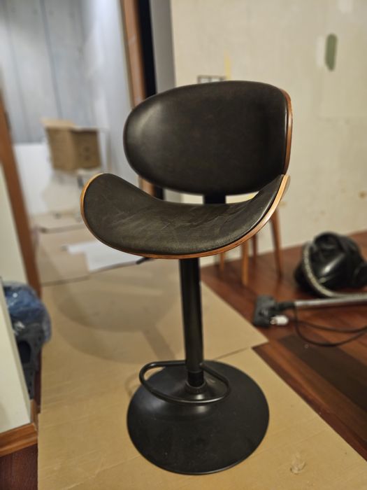 Hokery drewno+skóra