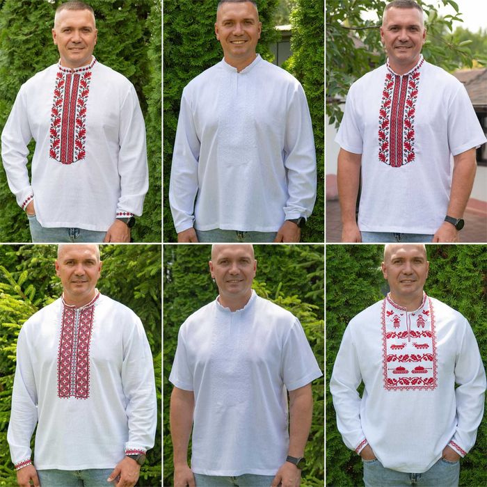 Вишиванка чоловіча, традиційні вишиванки з червоно-чорним орнаментом