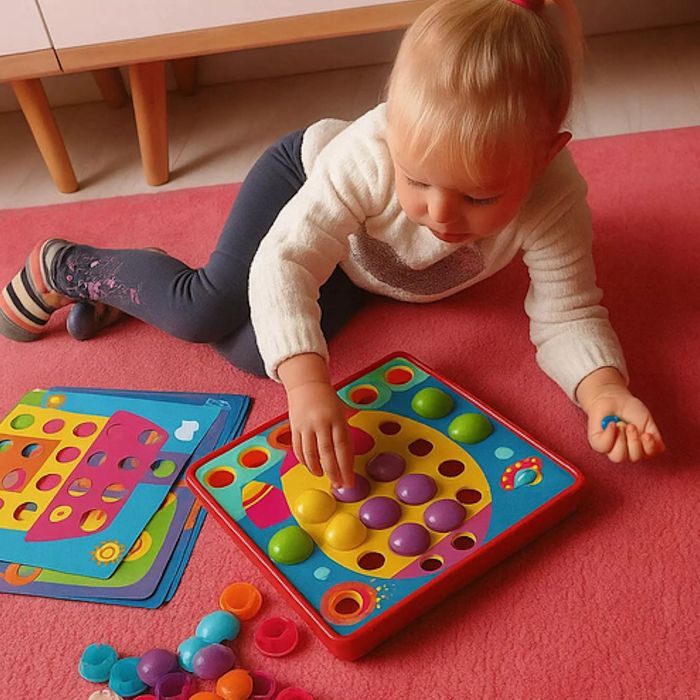 Mozaika Montessori guzikowa dla malucha układanka trening rączki