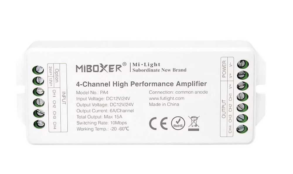Wzmacniacz Sygnału CCT RGB RGBW Miboxer  PA4 12/24V