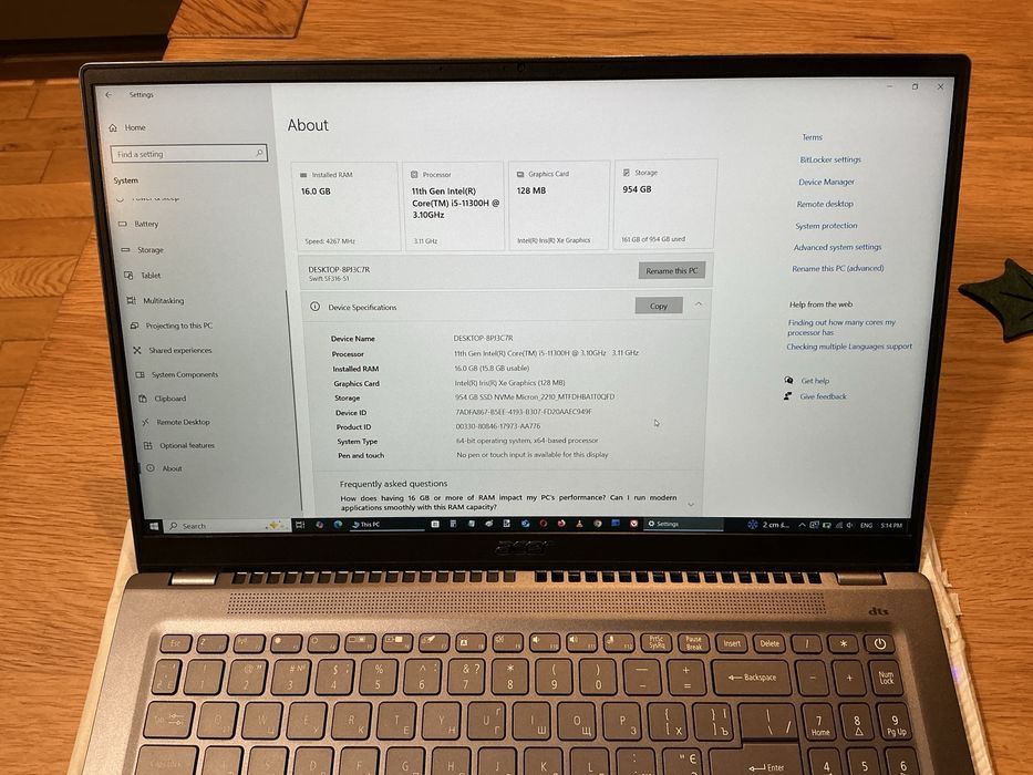 Sprzedam laptop Acer Swift SF316-51