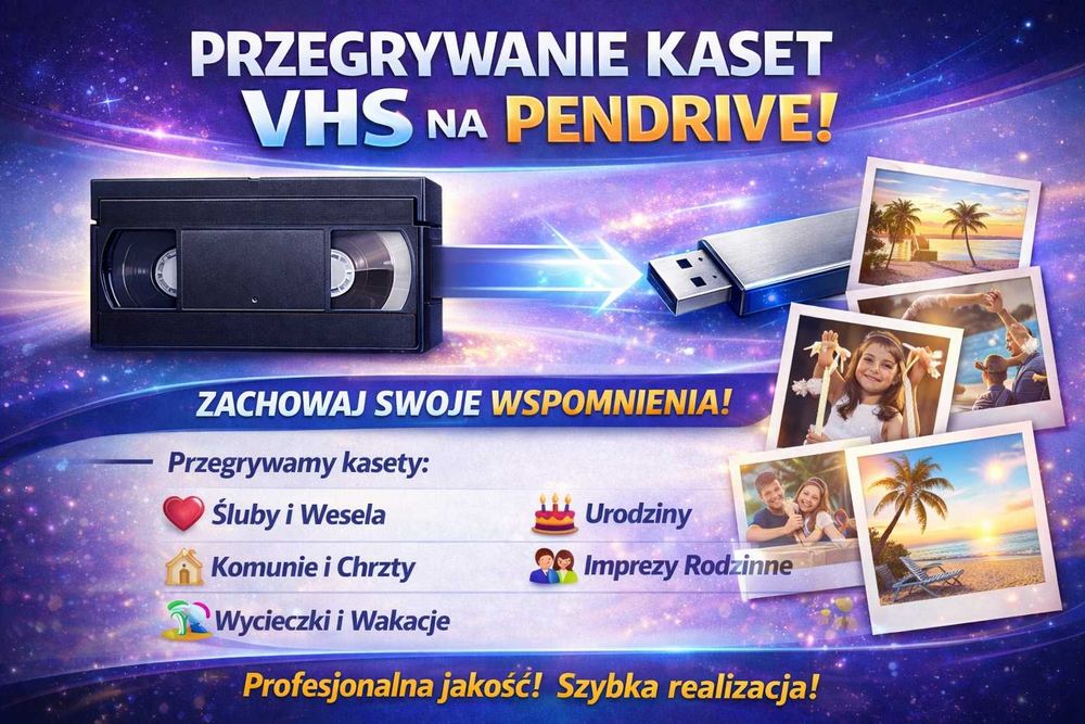 Zachowaj swoje wspomnienia! Zgrywanie kaset video VHS na pendrive