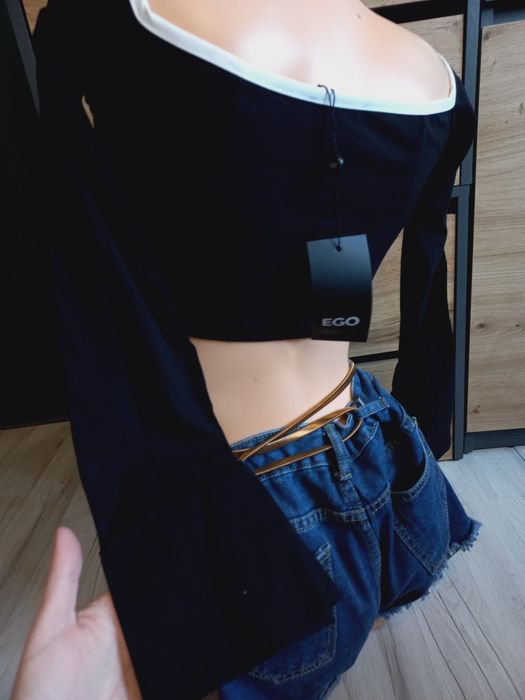 Nowa bluzka crop top stylowy S