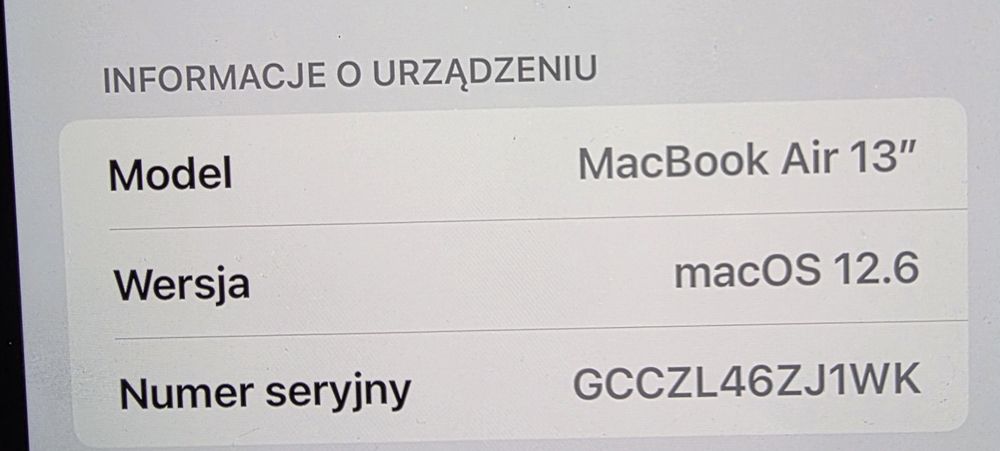 Laptop McBook Air 13