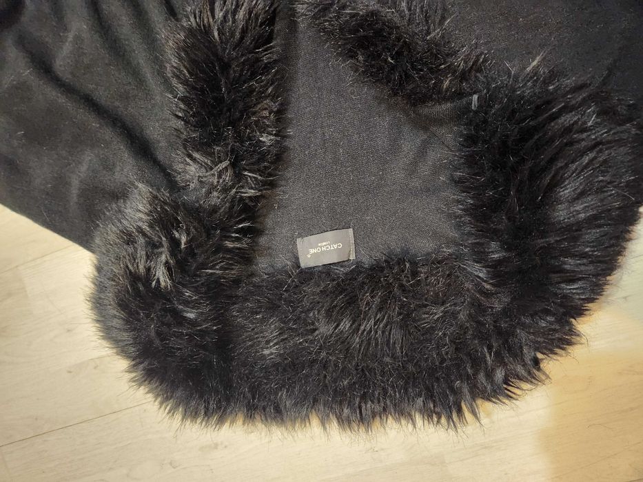 sweter ponczo swetr żakiet bolerko futro XL 1726