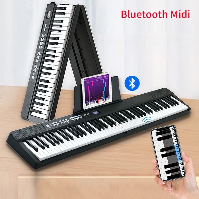Складне динамічне піаніно на 88 клавіш з підсвіткою (MIDI, Bluetooth)