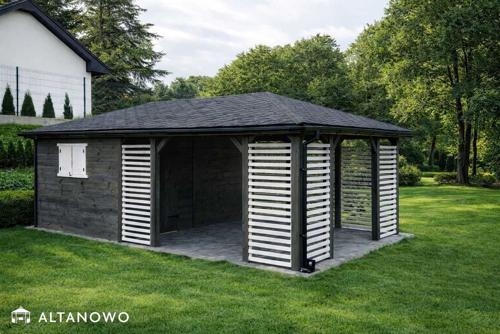 Drewniany domek ogrodowy z altaną letniskowy 3x6 bez pozwolenia | rod
