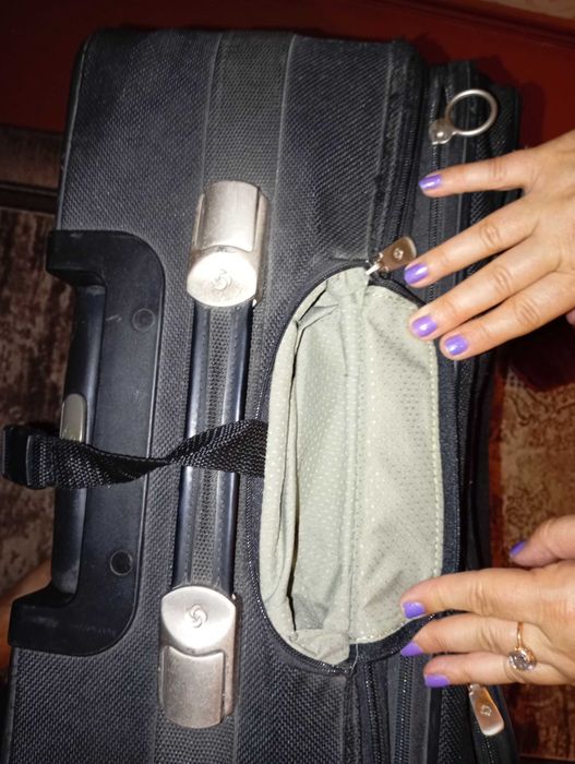 Велика фірмова валіза Samsonite, колір чорний 70-35-25