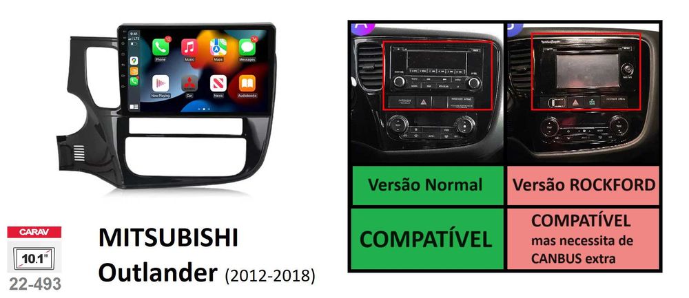 Rádio 2DIN • Citroen Crosser • Peugeot 4007 • Mitsubishi Outlander ASX