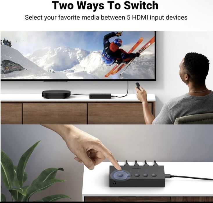 Ugreen HDMA спліттер комунікатор 5 в 1 4K 60 Hz для монітора та теліка