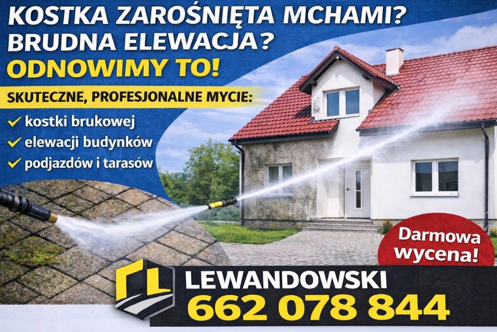 Mycie / Czyszczenie kostki brukowej / elewacji